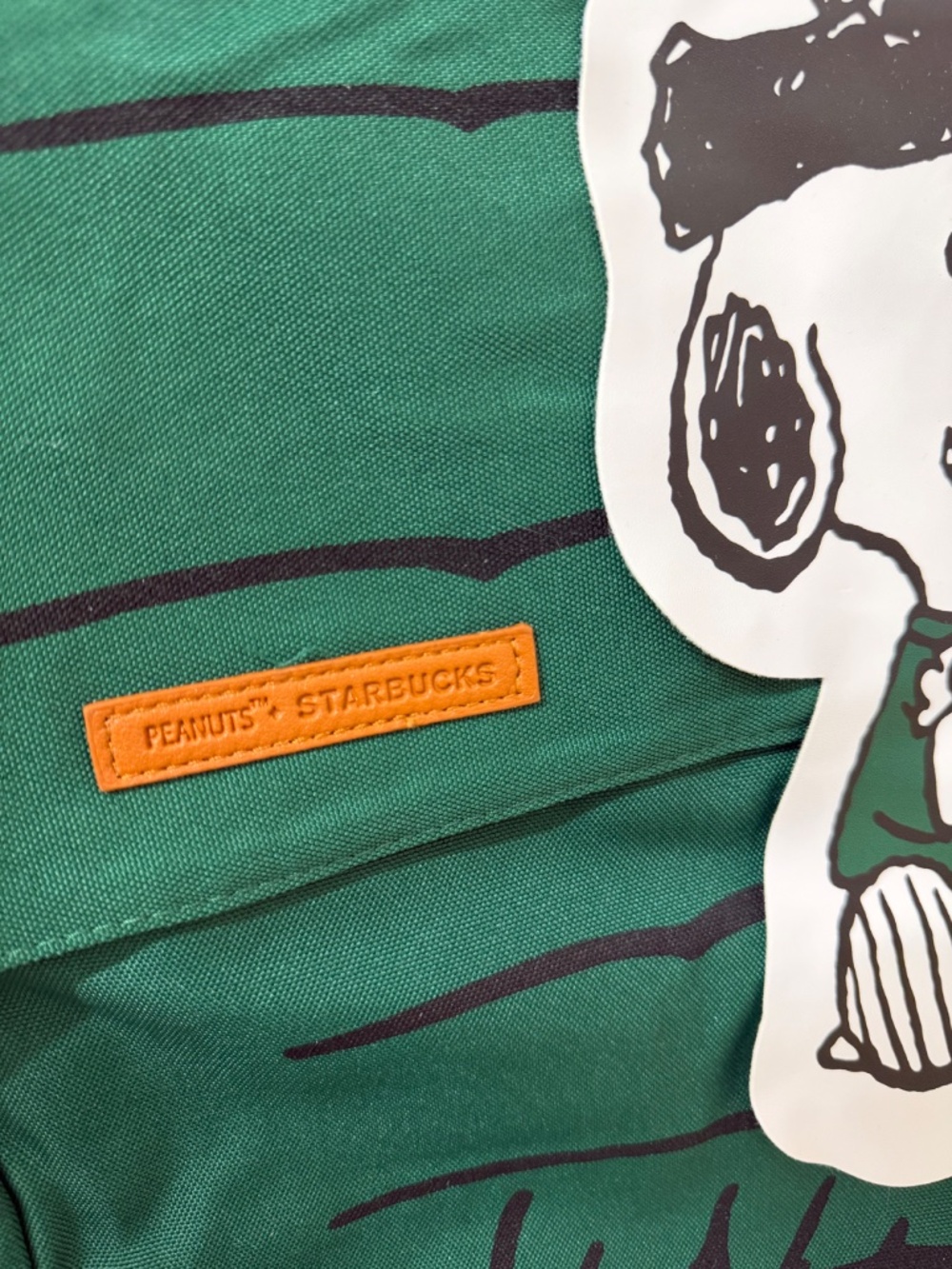 Starbucks x Snoopy Green House Canvas Bag Commuter Tote Bag NWOT - Picture 4 of 8